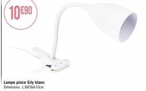 Lampe pince Sily blanc Dimensions: LBP8H43cm 