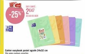 Promo -25% sur le Cahier Easybook Pastel - Agrafe 24x32 cm 960 Seyes, Couleurs Assorties - 2647 au lieu de 329!