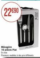 Vente Flash: Ménagère 16 pièces à 22€90 - Plusieurs Modèles & Prix Différents.