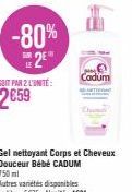CADUM Gel nettoyant Corps et Cheveux Douceur Bébé : -80% ! 750ml à 2 € seulement !