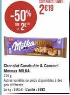 Milka Chocolat Cacahuète & Caramel Mmmax: 50% de réduction - 276 g - 1058 le kg, 2692 l'unité.