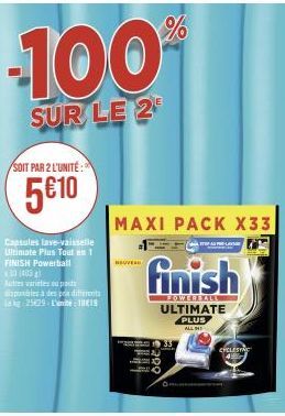 FINISH Powerball Ultimate Plus Tout en 1 : Profitez de 100% de Réduction sur le 2e Paquet ! Autres Variétés Disponibles.