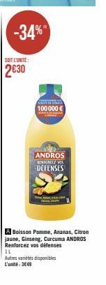 Boisson ANDROS: -34% de Réduction sur les Variétés à Base de Pomme, Ananas, Jaune, Ginseng et Curcuma - 100 000€ Woonmaga.