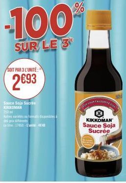 Promo -100% : 2€93 pour une Sauce Soja Sucrée KIKKOMAN de 17800 Litre (441/L'Unité) !”