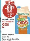 Cagnottez Tropicaux: Canottes à 4€06 à 2/l et -68% avec l'Oasis!