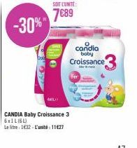 Promo -30% : Candia Baby Croissance 3 6L 1€32/L Unite 1127 7€89 !