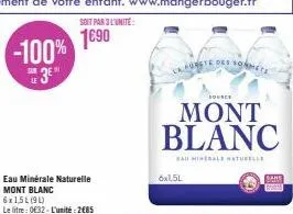 économisez 100% - mont blanc eau minérale naturelle 6x1,5l à 0€32/l!