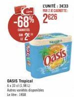 Oasis Tropical, 2€ de Cagnotté si Vous Achetez 2x33cl -68%, à 3€33 l'Unité!