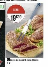 x 3  le kg  19€99  filets de canard extra-tendre 