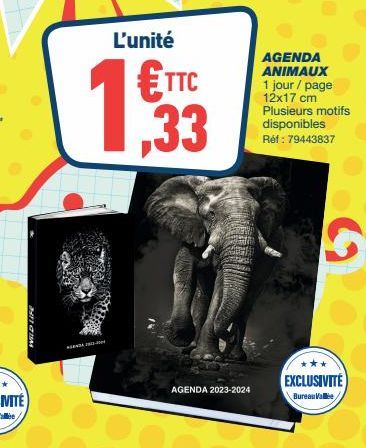 Agenda Exclusif Bureau Valle Anima 2023-2024 : 1 Jour/Page, 12x17 cm, Motifs Variés - 24,99 € TTC (réf. : 79443837G)