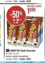 Candy  1689 -50% RE2EM  Altinna  In Apue  SOIT PAR 2 L'UNITÉ:  Candy'up 