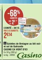 Casino, 3€15 Etait Maintenant 2€14: 6x50g (300g) de Lekg 10650 Casino en Promotion -68%!