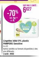 Pomors Lingettes bébé 0% plastic PAMPERS Sensitive: -70% à 6€27 l'unité ou 9€65 pour 44E