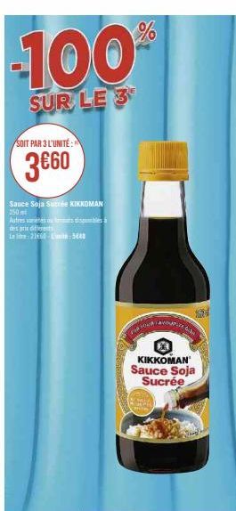 Achetez KIKKOMAN Sauce Soja Sucrée en Promotion - 3€60 Pour 250mL - Limité à 540 POR WWW | ANTHAPSVE Lee-21400