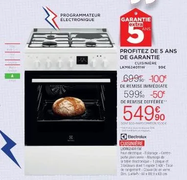 cuisinière lkm624011w : économisez jusqu'à 150€ + 5 ans de garantie.
