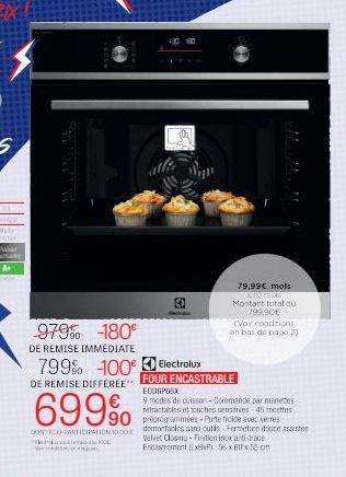 Économisez jusqu'à 180€ sur un FOUR ENCASTRABLE Electrolux avec 9 modes de cuisson !