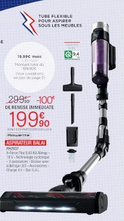 Bénéficiez de 199% de Remise sur un Tube Flexible Rowenta Pour Aspirer Sous les Meubles!