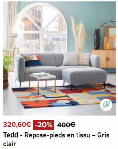 ED  320,60€ -20% 400€  Tedd - Repose-pieds en tissu - Gris clair 