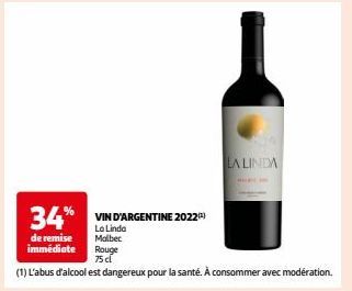 LA LINDA Malbec Rouge 75cl 2022: 34% de Remise Immediate! Abusivement Délicieux - À Consommer Avec Modération