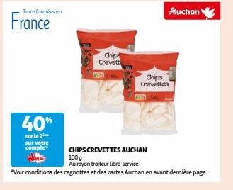 Profitez de -40% sur vos Chips Crevettes Auchan (100 g) au rayon traiteur libre-service !