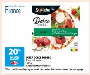 Offre spéciale : Södebo Pizza Dolce 380g avec 20% de réduction sur votre compte !