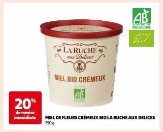 Profitez de la Rupture de Stock ! Miel Bio Crémeux de La Ruche Aux Délices : 20% de Remise Immédiate ! 750g.