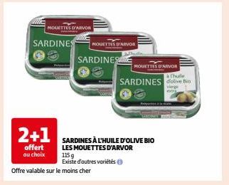 Offre Spéciale : 2+1 Offert Sur Les 115g de Mouettes d'Arvor et de Sardines Bio!