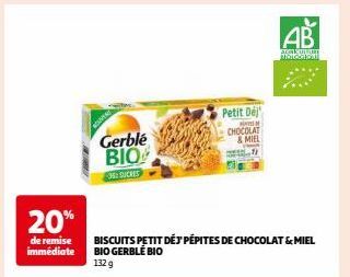 20% de Remise Immédiate sur le Produit Matem Petit-Déjeuner Chocolat Miel Bio Gerblé - 132 g - Agakulut Motocton.