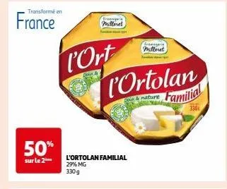 promo : 50% sur le fromager milleret familial 330g, doux et nature !.