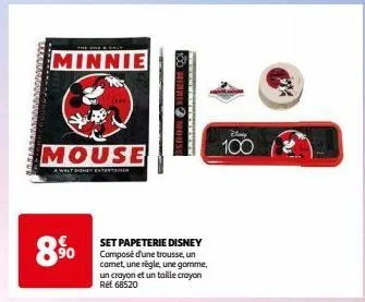trousse disney : profitez de la promotion minnie mouse et des accessoires de papeterie assortis ! - ret 6852