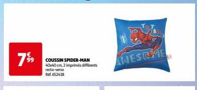 Coussin Spider-Man 40x40 cm - 2 imprimés différents recto-verso - Ref.652438 AWESOME.