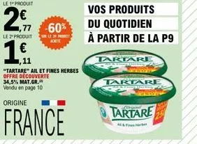 tartare & : -60% sur le 2ème produit picom 16 à partir de p9!
