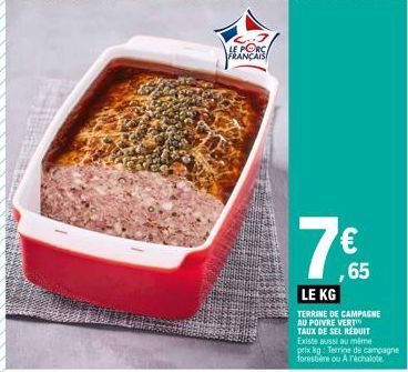 Gourmettez à Petit Prix : Terrine de Campagne aux Délicieux Aromes, 1€65 le KG, Taux de Sel Réduit!