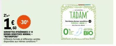 NATUROPERA: Serviettes Dermo-Sensitives NOR à 2 EUR -30%! 14 Serviettes Différentes Variétés & Formats Disponibles.