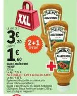 lot de 3€0 xxl: profitez d'une offre 2+1 gratuite heinz algerienne + 60 sauces algérienne kk!