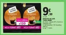 offre spéciale: carte noire classique et dosettes de café auch express x120 - 9,99€ seulement !