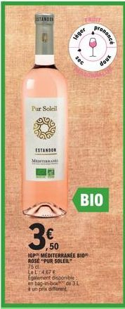 Fruit Rose Bio Méditerranéen de Pur Soleil 75d en Bag-in-Box de 3L à 50€ - Offre Légère et Douce!