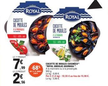 Cocotte de Moules à la Provençale à -68%. 7€ pour le 1er produit, 2.56€ pour le 2nd - Royal ! Angulas ou Provençale.