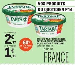 Tartare A&F -60% - Pot 250g + Offre Exocoens 2Pdts 1€ : C'est Le Quotidien!