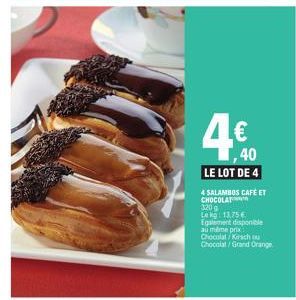 Lot de 4 Delicieux Salammbo Café & Chocolat - 320 Lek, 13,75€ - Chocolat/Kirsch ou Chocolat/Grand Orange !.