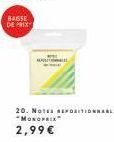 BAISSE DEIX  WOLL  20. NOTE REPORITIONABLES "MONOPRIX 2,99 € 