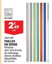 Promo: Lat CROFTON Verre Pailles + Brosse de Nettoyage - 5011374 - Autres Modèles Disponibles!