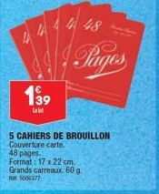 Lot de 5 Cahiers de Brouillon - Format 17x22cm, Grands Carreaux, 60g - Réf. 5006377 - Promo 1⁹9€!