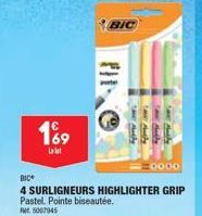 Promo : Économisez avec le Pack de 4 Surligneurs BIC Highlighter Grip Pastel!
