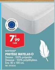 FUROPE 799 - Matelas Ⓒ avec Nouveauté et Protection: 100% Polyester, 100% Polyéthylène, 90x190cm, RR. 5013830.