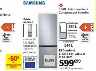 promo -50€ : samsung ventile intral ll 14-0 - 35db très silenc. - 699,99€ - fabrication européenne