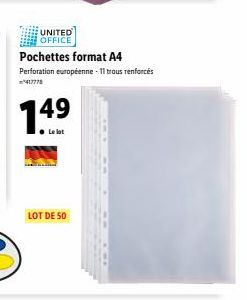 Lot de 50 Pochettes Format A4 avec Perforation Européenne 11 Trous Renforcés - 417778 à 1.4⁹ - Profitez du Pack pour 49€!