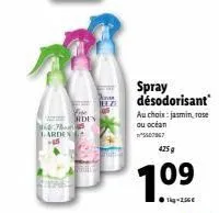 produit rden ne-fonds arden -45 lez : spray désodorisant jasmin/ rose/ océan 3507867 - 425g - 1.0⁹