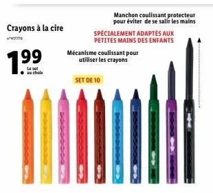 set de crayons à la cire 47776 avec manchon coupissant pour enfants | prix spécial 1.99€ | parfait pour petites mains!”