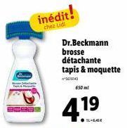 De  inédit!  chez Lidl  Dr.Beckmann brosse détachante tapis & moquette 